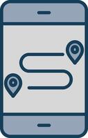 GpS Line Filled Grey Icon vector