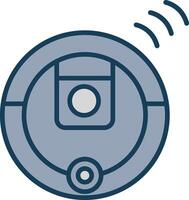 Robot Vacuum Cleaner Line Filled Grey Icon vector