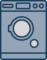 Tumble Dryer Line Filled Grey Icon vector