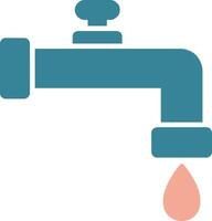 Faucet Glyph Two Color Icon vector