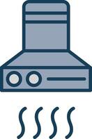 Extractor Hood Line Filled Grey Icon vector