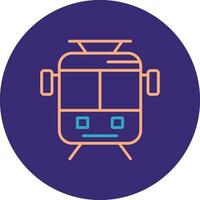 Old Tram Line Two Color Circle Icon vector