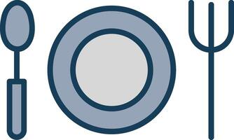 Plates Line Filled Grey Icon vector