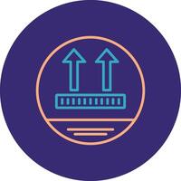 This Way Up Line Two Color Circle Icon vector
