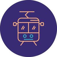 Tram Line Two Color Circle Icon vector