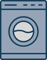 Washing Machine Line Filled Grey Icon vector