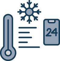 Temperature Control Line Filled Grey Icon vector