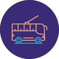 Trolleybus Line Two Color Circle Icon vector