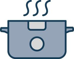 Boiling Line Filled Grey Icon vector