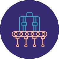 Baggage Conveyor Line Two Color Circle Icon vector