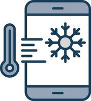 Thermostat Line Filled Grey Icon vector