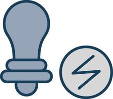 Energy Saving Line Filled Grey Icon vector