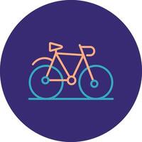 bicicleta línea dos color circulo icono vector