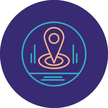 Destination Line Two Color Circle Icon vector