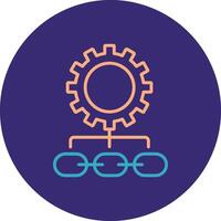 Supply Chain Management Line Two Color Circle Icon vector