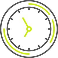 icono de dos colores de la línea de reloj vector