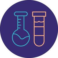 Laboratory Flask Line Two Color Circle Icon vector