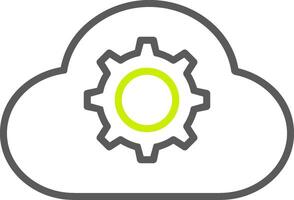 Cloud Settings Line Two Color Icon vector