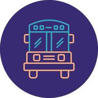 School Bus Line Two Color Circle Icon vector