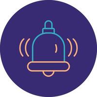 School Bell Line Two Color Circle Icon vector