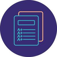 Report Card Line Two Color Circle Icon vector