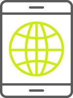 Earth Globe Line Two Color Icon vector