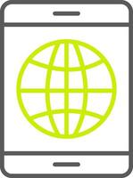 Earth Globe Line Two Color Icon vector