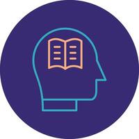 Knowledge Line Two Color Circle Icon vector