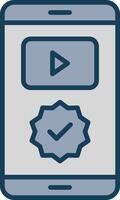 Approved Line Filled Grey Icon vector