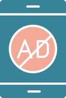 Ad Blocker Glyph Two Color Icon vector