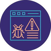 Virus Warning Line Two Color Circle Icon vector