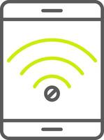 No Wifi Line Two Color Icon vector