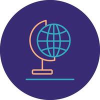 Globe Line Two Color Circle Icon vector