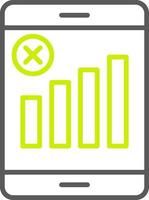 No Signal Line Two Color Icon vector