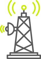 Signal Tower Line Two Color Icon vector