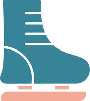 Ice Skating Glyph Two Color Icon vector