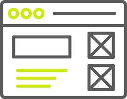 Wireframe Line Two Color Icon vector