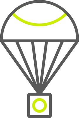 Parachute Line Two Color Icon
