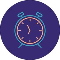 alarma reloj línea dos color circulo icono vector