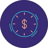 Time Management Line Two Color Circle Icon vector