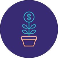 Investment Line Two Color Circle Icon vector