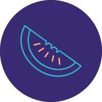 Water Melon Line Two Color Circle Icon vector