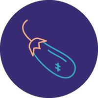 Eggplant Line Two Color Circle Icon vector