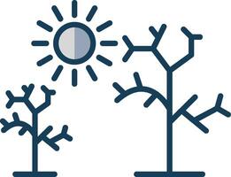 Dry Tree Line Filled Grey Icon vector