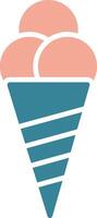Ice Cream Cone Glyph Two Color Icon vector