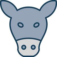 Cow Line Filled Grey Icon vector
