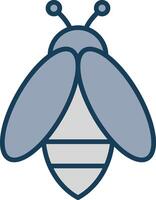 Bee Line Filled Grey Icon vector