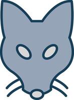 Fox Line Filled Grey Icon vector