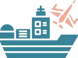 Ship Glyph Two Color Icon vector