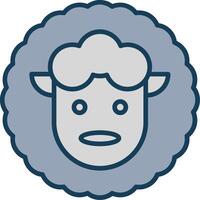 Sheep Line Filled Grey Icon vector